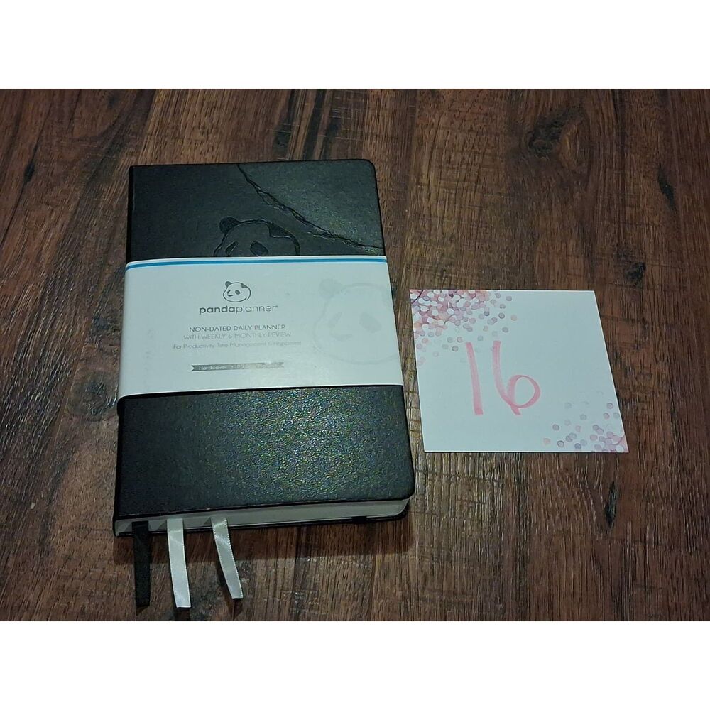 3 Month Unused Panda Planner Classic in Black 8.25 x 5.75"